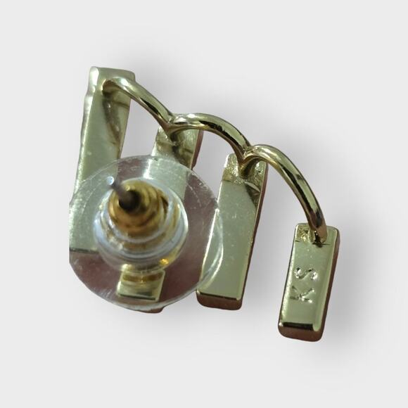 Kendra Scott Dawson Earrings Aqua Kyocera Opal Ear Climber Gold Pl Pierced - Picture 8 of 10